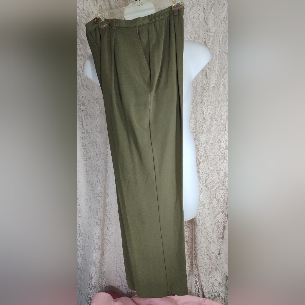 Sag Harbor Olive Green Dress Pants Slacks
